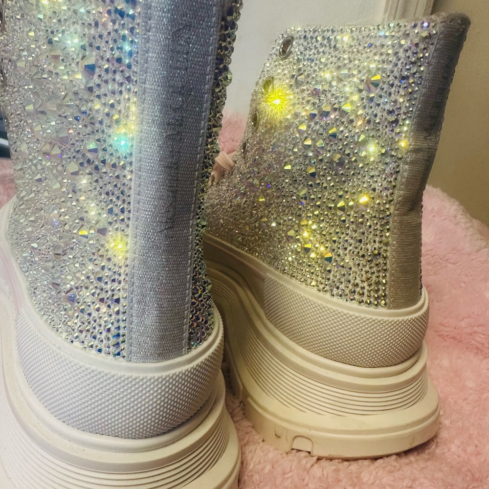 Alexander McQueen Pink Glitter Sneakers - Picture 5 of 6